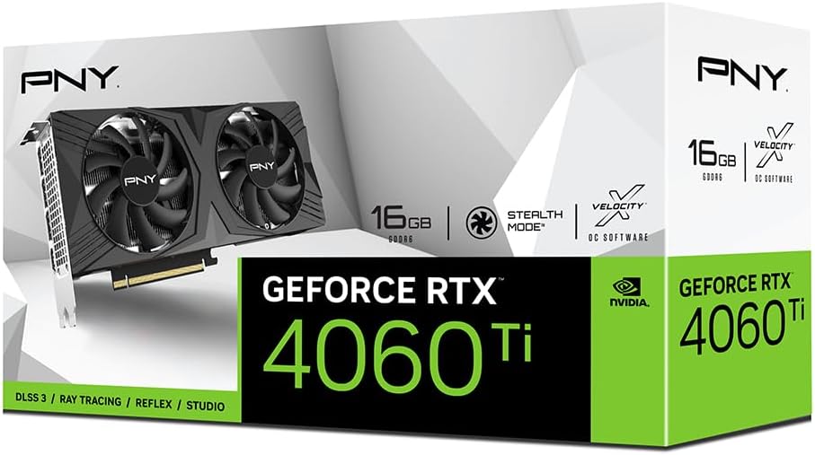 PNY GeForce RTX? 4060 Ti 16GB Verto Dual Fan Edition DLSS 3 Graphics Card