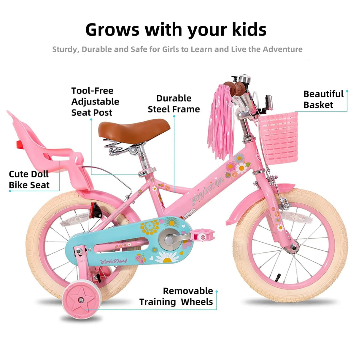 Bicicletta for toddlers Little Daisy 14 pollici per ragazze -