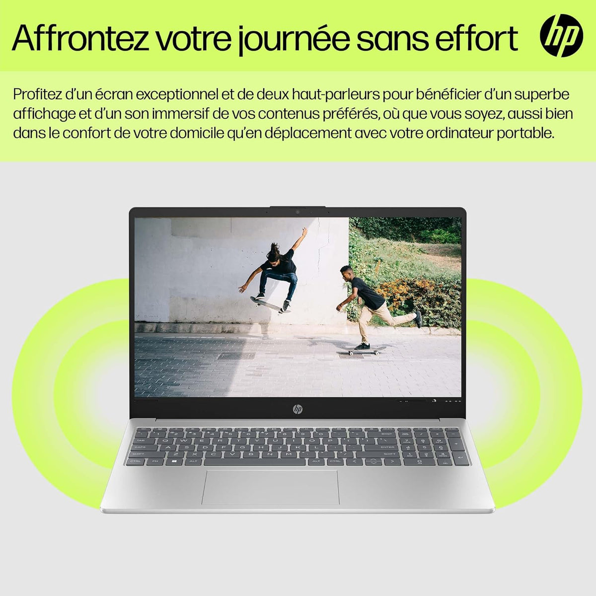HP 15-fd0004sf Laptop 15 6" FHD Laptop PC (Intel Core i3-N305 RAM 8 GB SSD 512 GB Intel UHD Graphics Windows 11) Laptop Silver AZERTY Keyboard