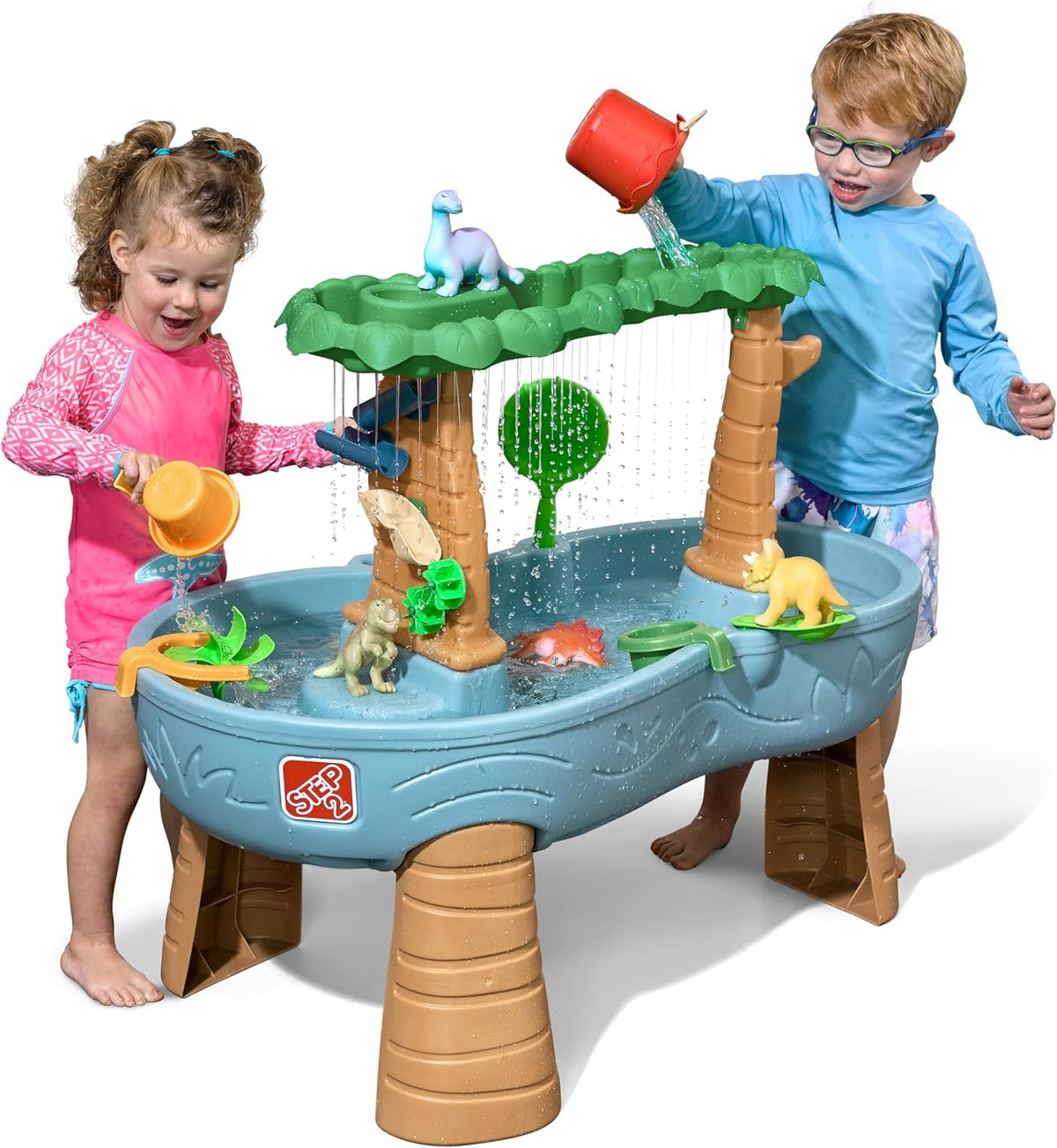 Rain Shower Splash Water Table with 13 Accessories - Blue & Green | Water Play Table | Garden Activity Table, Water Activity Table | Outdoor Water Table