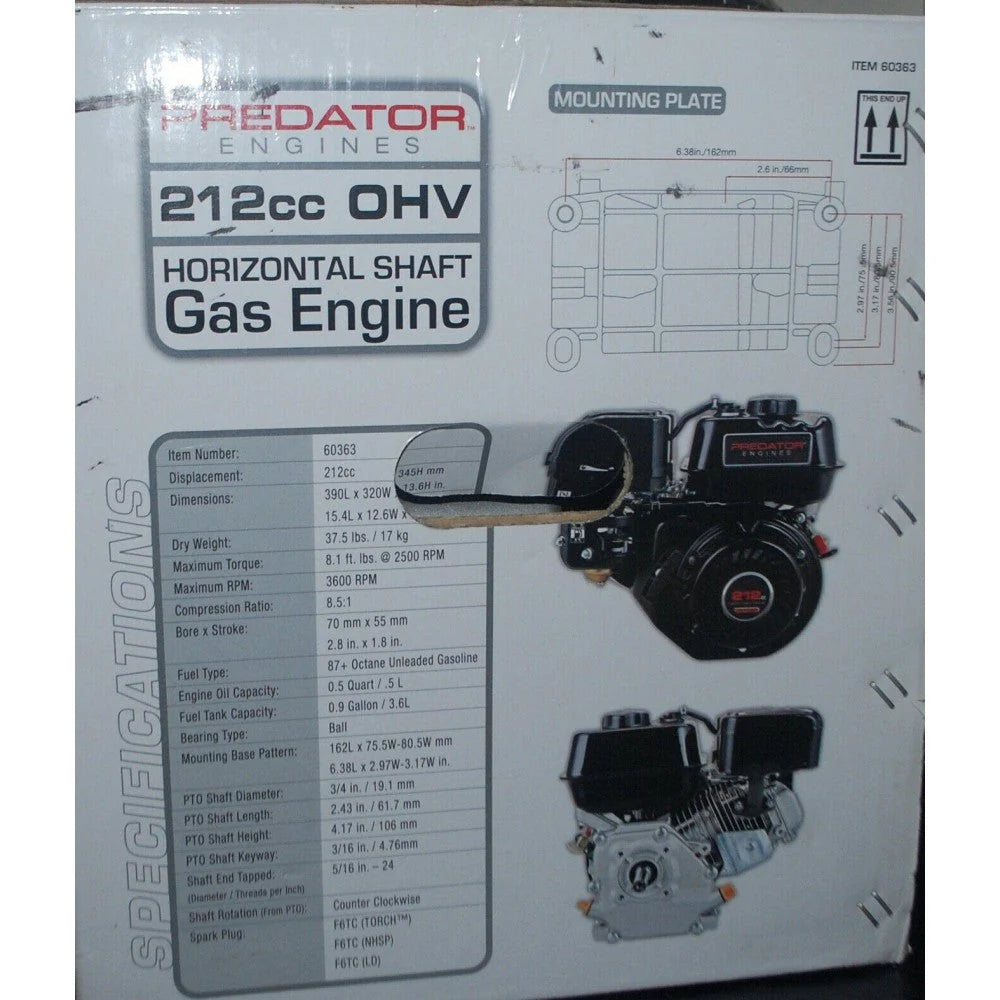 Predator Horizontal Shaft Engine ?? 6.5 HP, 212cc