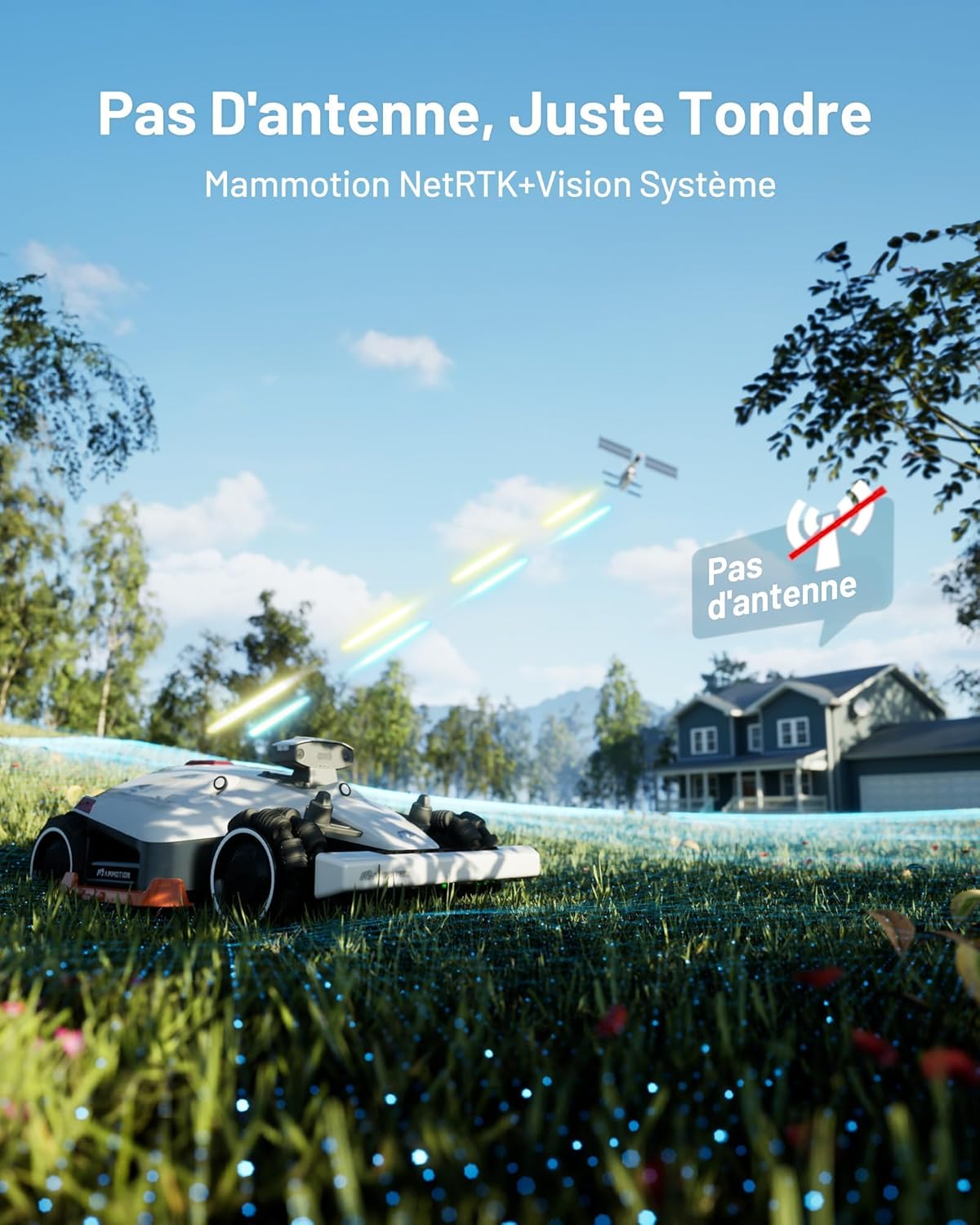 MAMMOTION LUBA 2 AWD 3000X Cordless Robotic Lawnmower, NetRTK+Vision, No RTK Antenna Required, Recommended for 3000m2, Slopes up to 80%, Cutting Height 25-70 mm, with 4G Module