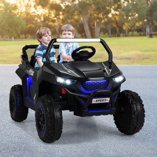 12V Electric Ride-On Car for Children Ages 3-8, 2 Speeds, Spring Suspension, 59KG Load Capacity, 118x74x71CM, Black/Pink/Red