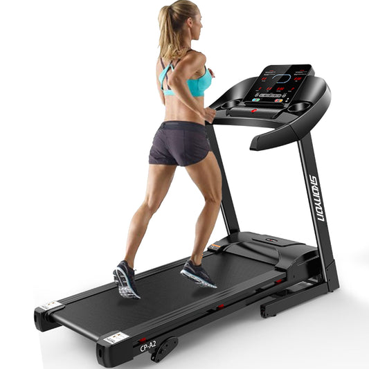 Folding Smart Treadmill with 15% Incline, 2.5HP Electric Folding Treadmill with LED Display and Cup Holder for Home Fitness Exercise