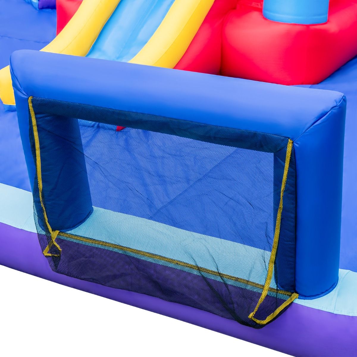 Inflatable Castle with Water Slides, Rocket Theme for Children, Swimming Pool, Jumping Area, Water Gun, Climbing Wall, 850W Blower, Multicoloured -
