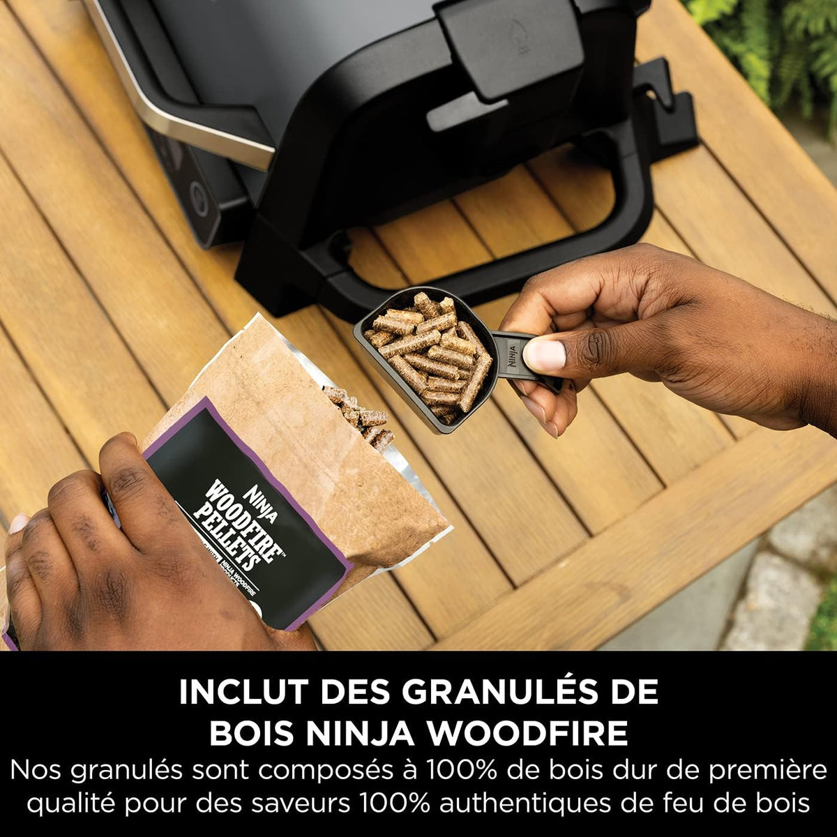 Ninja Woodfire Electric Barbecue, Grill, Smoker & Air Fryer, 7-in-1 Outdoor Barbecue, Grill, Air Fryer, Smoker, Roaster, Oven, Weather Resistant, Non-Stick, Portable, Grey/Black OG701EU
