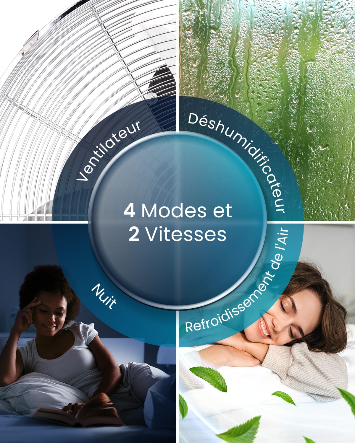 Pro Breeze 4-in-1 Portable Air Conditioner 9000 BTU - Powerful WiFi-compatible air conditioner with app - 24-hour timer, remote control and window kit included for bedroom, living room 22m2 [Energy Class A]