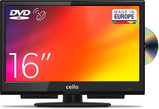 Cello C1624F 16" Full HD LED TV Integrierter -Player Triple Tuner DVB-T/T2-CS/S2 HDMI USB 230V ?Pitch Perfect Sound f ur EIN einzigartiges Klangerlebnis