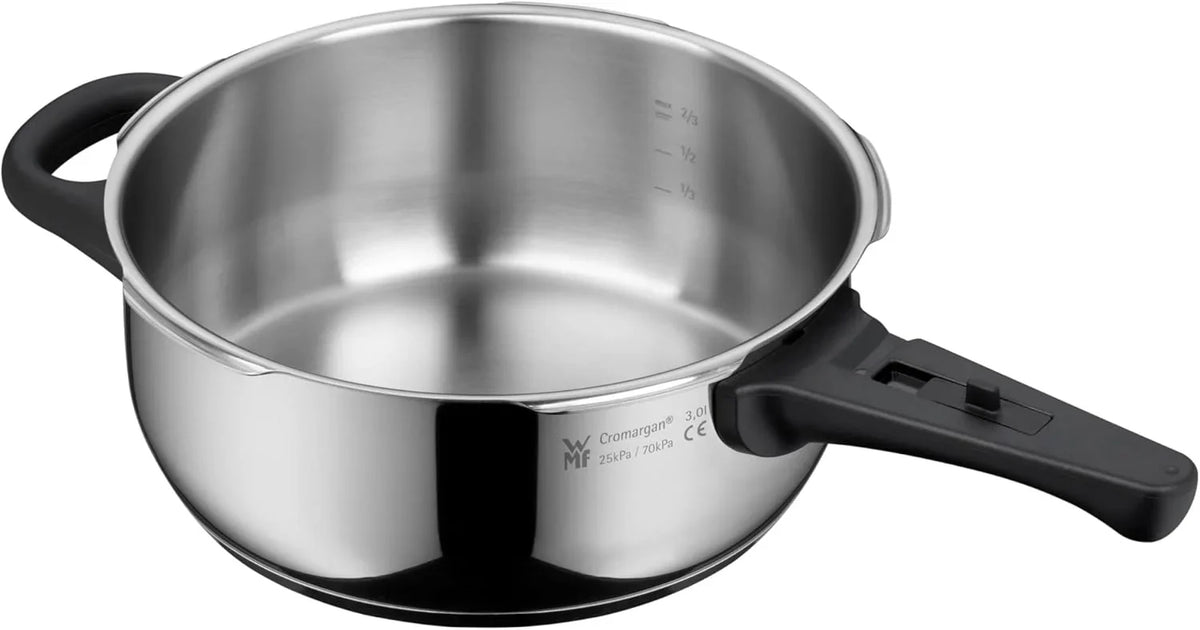 WMF Perfect One Pot Schnellkochtopf Induktion Set 2-teilig, Dampfkochtopf 4,5l, 3l, gro?es Kochsignal, 2 Kochstufen, abnehmbarer Deckelgriff, für alle