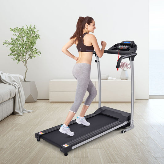 Foldable Electric Treadmill with Screen and Heart Rate Monitor with Speed from 1 to 10 km/h and 12 Programs - Black
