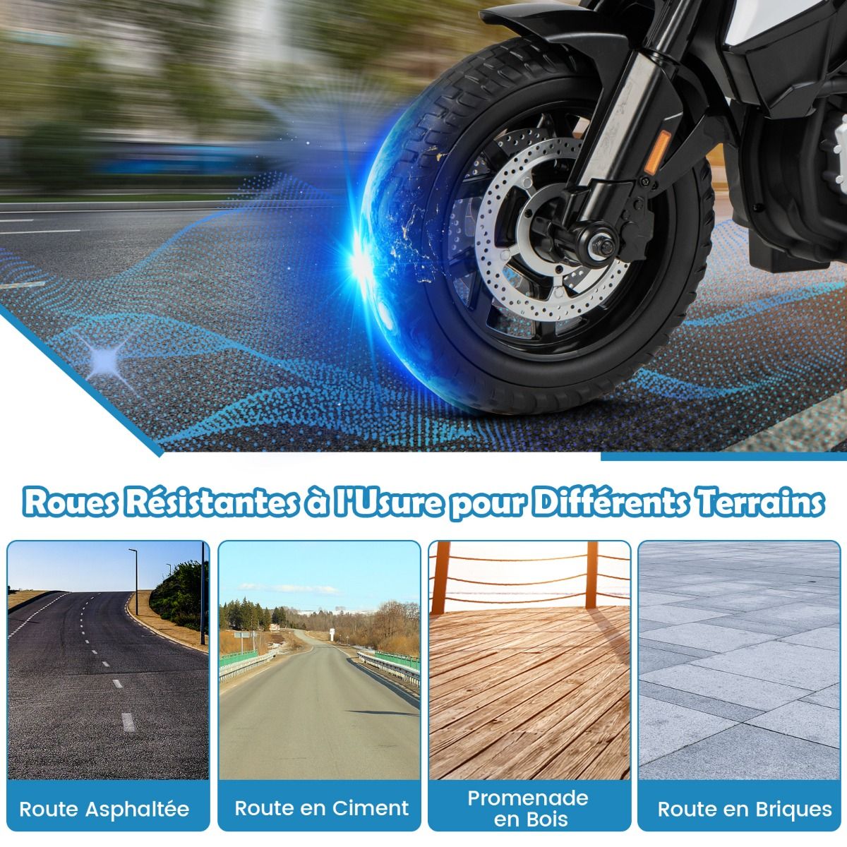 12V/7AH Electric Motorcycle for Children, 6km/h, Police Model with Horn, Music, Siren, Headlights, for Ages 3-8