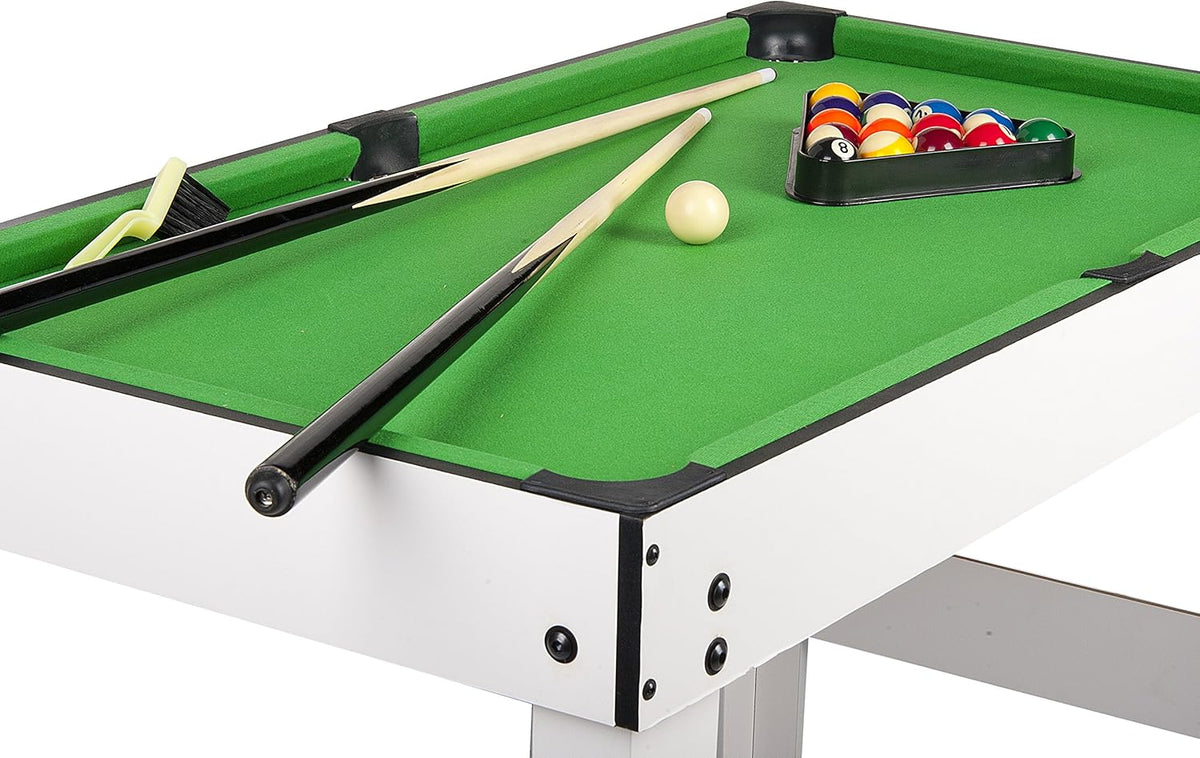 Leomark 4-in-1 Games Table - Billiards, Foosball, Table Hockey, and Ping-Pong Multifunctional Game Table Dimensions: 120 x 61 x 82 (Height) cm