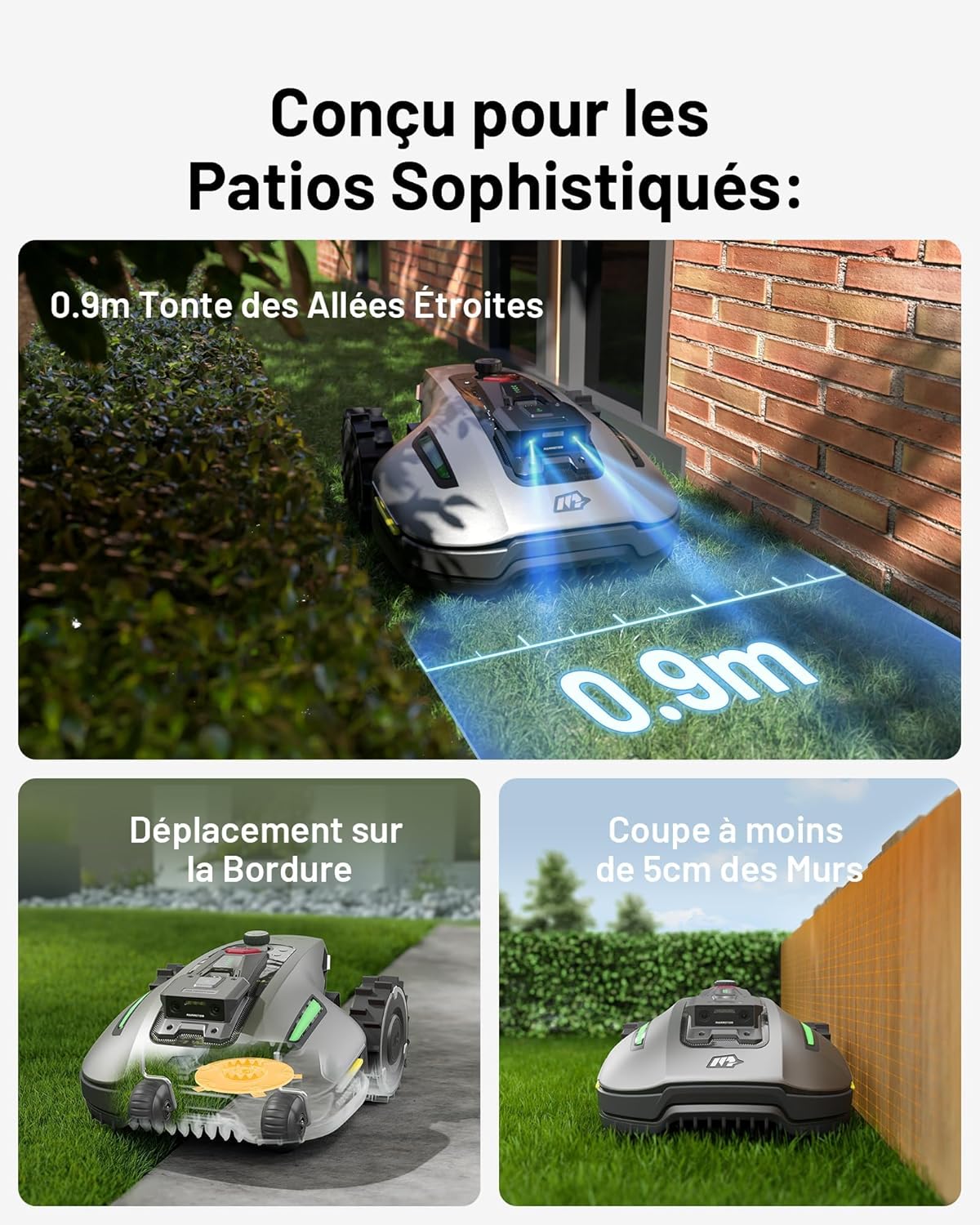 MAMMOTION YUKA Mini 700 Cordless Robotic Lawnmower, NetRTK+Vision, No RTK Antenna Required, Recommended for 700 m2, 50% Slope, Automatic Mapping, with 4G Module