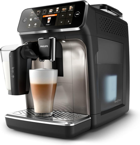 5400 Series Espresso Machine - Bean-to-Cup Coffee - LatteGo Milk Frother, 12 Coffee Specialties, Intuitive Display, 4 User Profiles, Black (EP5441/50)
