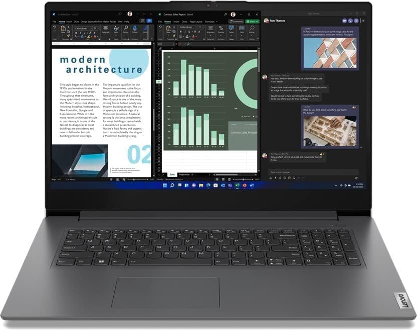Lenovo (17.3-inch IPS FHD Laptop, Intel Core U300 13th Gen 5-core 4.40 GHz, 16 GB DDR4, 512 GB SSD, Intel UHD, HDMI, Camera, Bluetooth, WLAN, Windows 11, AZERTY Keyboard [French] - #8151