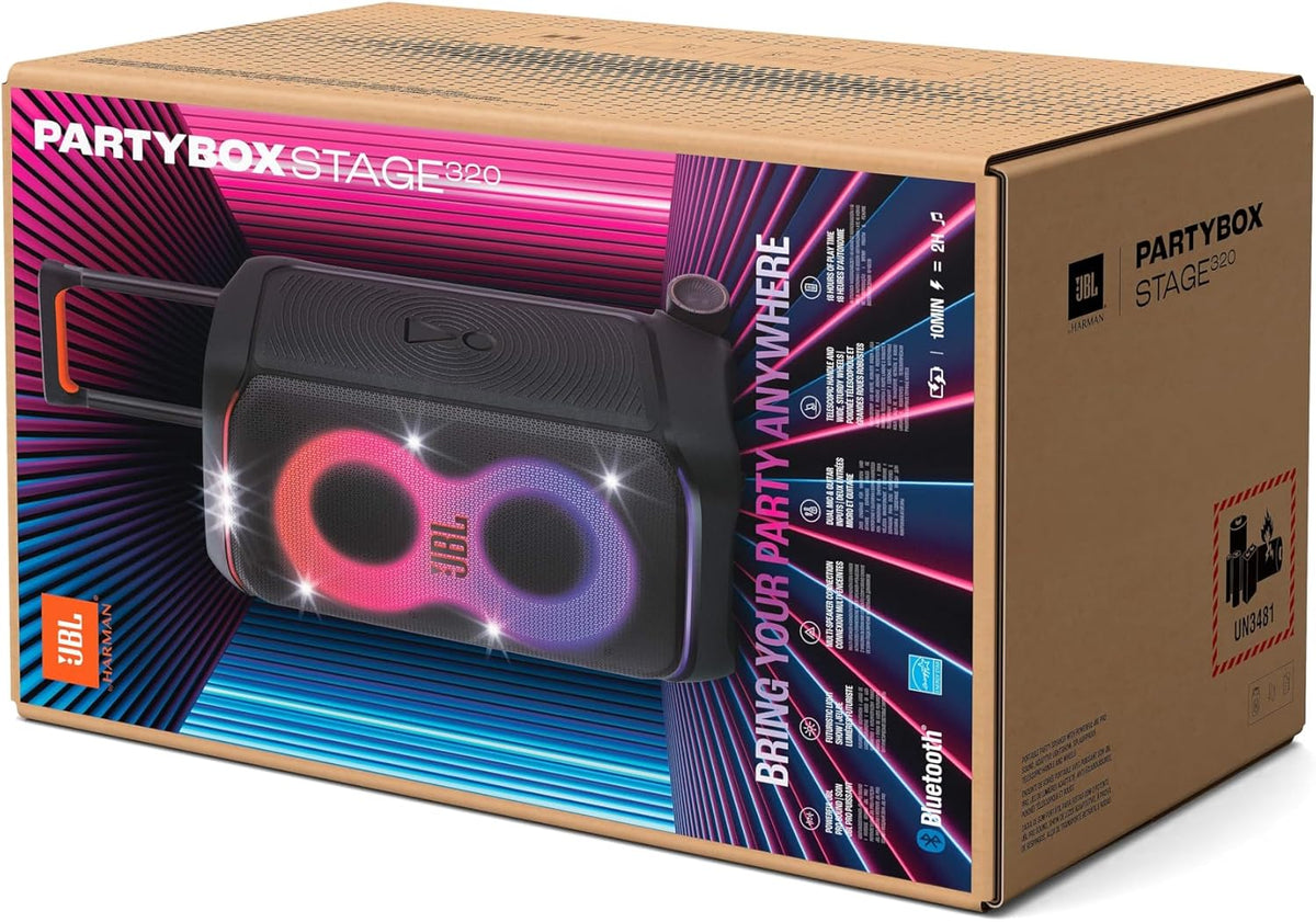 PartyBox Club 120, Portable party speaker, ergonomic folding handle, light show, 12-hour battery life, IPX4 splash-proof, black, European plug (Type C) -