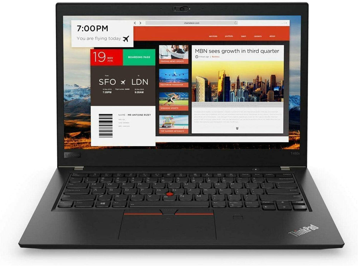 Lenovo ThinkPad T480s Business Laptop 14" FHD (1920 x 1080) Intel Core i7-8650U up to 4.2 GHz 16 GB DDR4 RAM 512 GB SSD Camera Bluetooth Windows 11 Pro (Renewed)