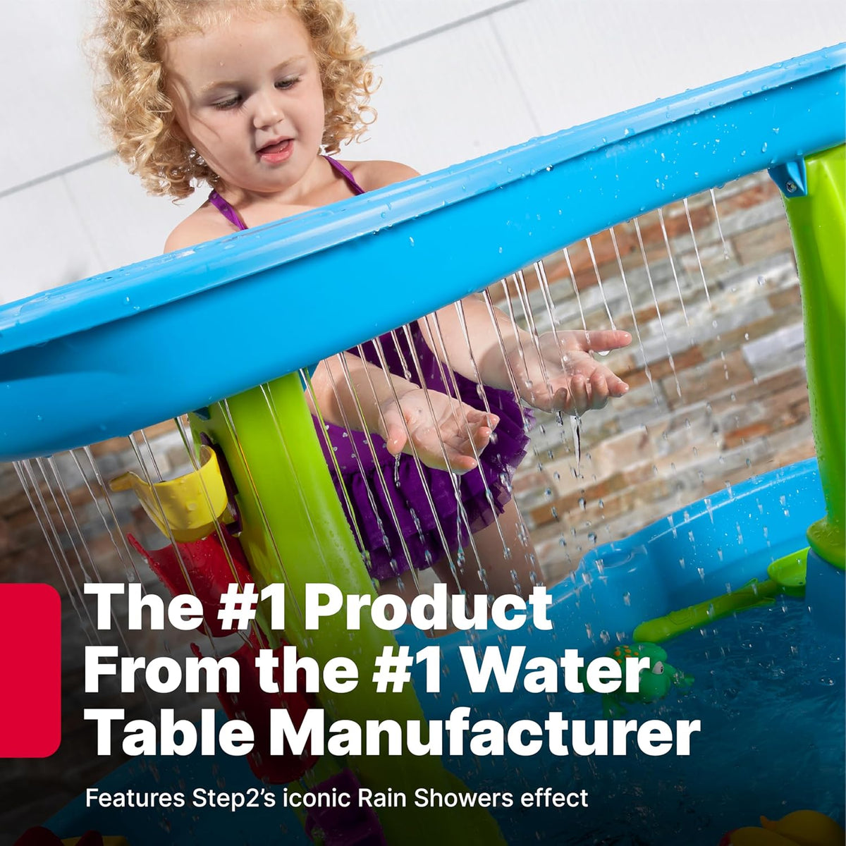 Rain Shower Splash Water Table with 13 Accessories - Blue & Green | Water Play Table | Garden Activity Table, Water Activity Table | Outdoor Water Table