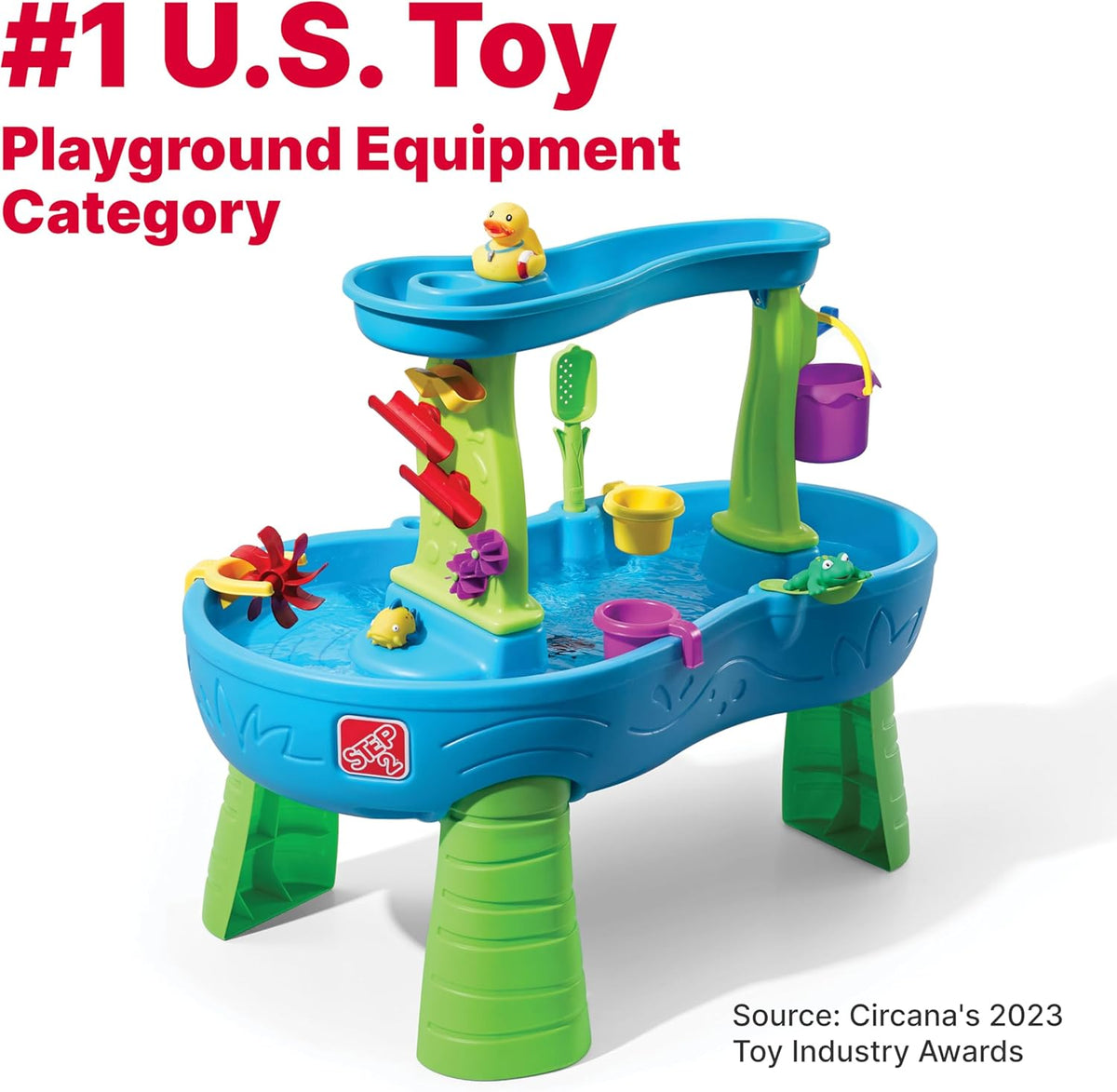 Rain Shower Splash Water Table with 13 Accessories - Blue & Green | Water Play Table | Garden Activity Table, Water Activity Table | Outdoor Water Table