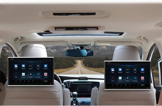 13.3-inch (1080p) HD car headrest video player, Android 9.0, with mounting bracket, IPS touchscreen, 2GB RAM + 32GB storage