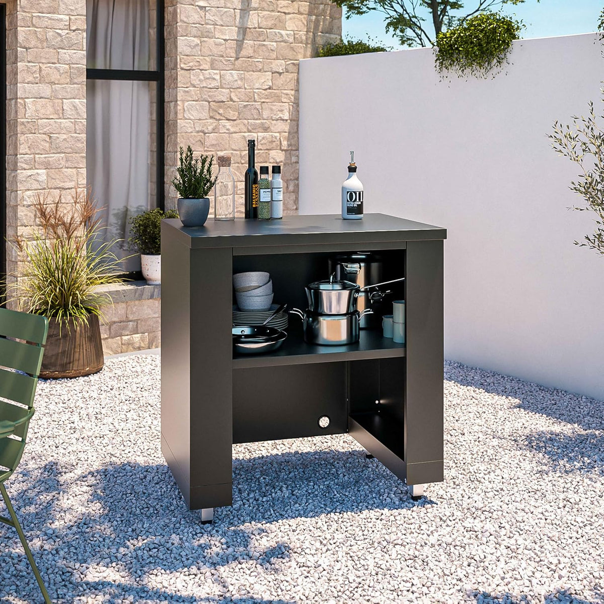 Oviala 4-Piece Outdoor Kitchen Set with Pizza Oven