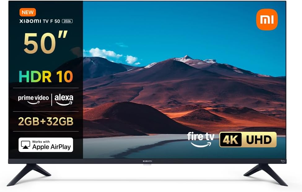 Xiaomi F 50 127 cm (50 Inch) 4K UHD Smart TV with Fire TV, Alexa Voice Control, HDR10, MEMC, Game Boost Mode, 120Hz, 2GB+32GB, and AirPlay Compatible