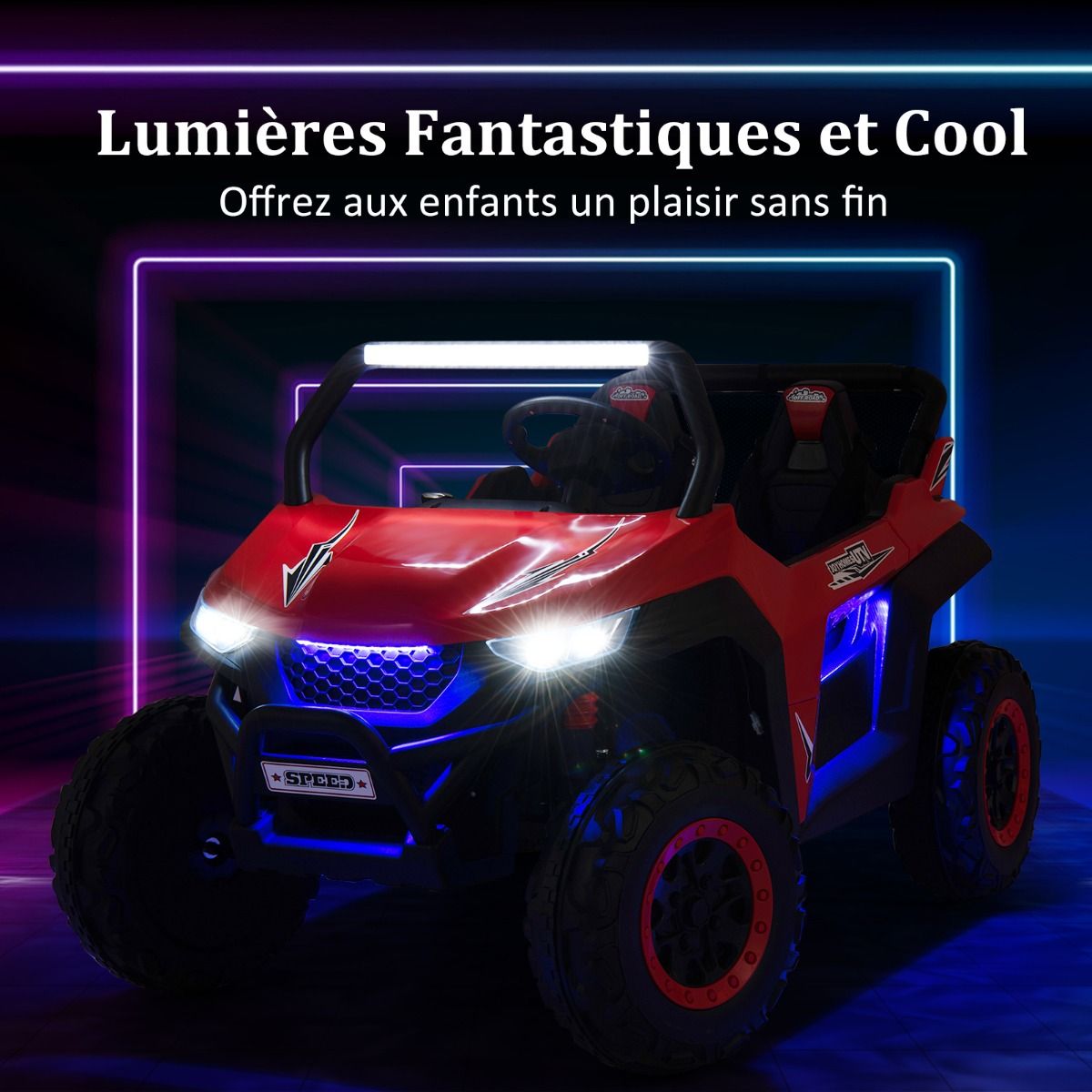 12V Electric Ride-On Car for Children Ages 3-8, 2 Speeds, Spring Suspension, 59KG Load Capacity, 118x74x71CM, Black/Pink/Red
