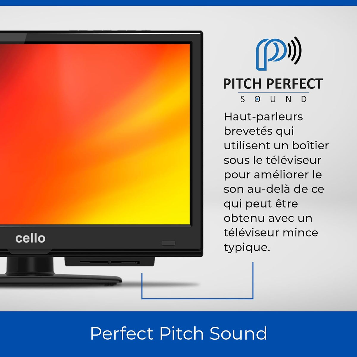 Cello C1624F 16" Full HD LED TV Integrierter -Player Triple Tuner DVB-T/T2-CS/S2 HDMI USB 230V ?Pitch Perfect Sound f ur EIN einzigartiges Klangerlebnis