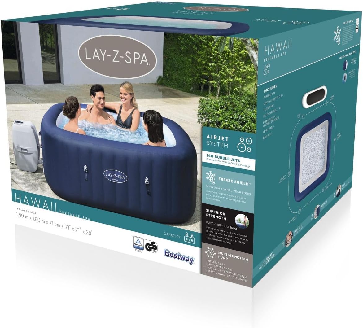 Lay-Z-Spa? Miami Airjet? 2-4 Person Round Inflatable Hot Tub