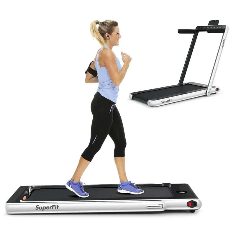 2-in-1 Folding Electric Treadmill, 2.25 HP, Under-Desk, with Dual Display and Smart App Control