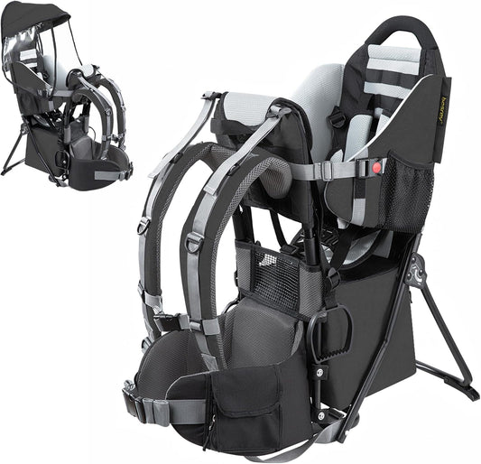 besrey Hiking Baby Carrier, Child Backpack, Outdoor Use, Foldable - Black
