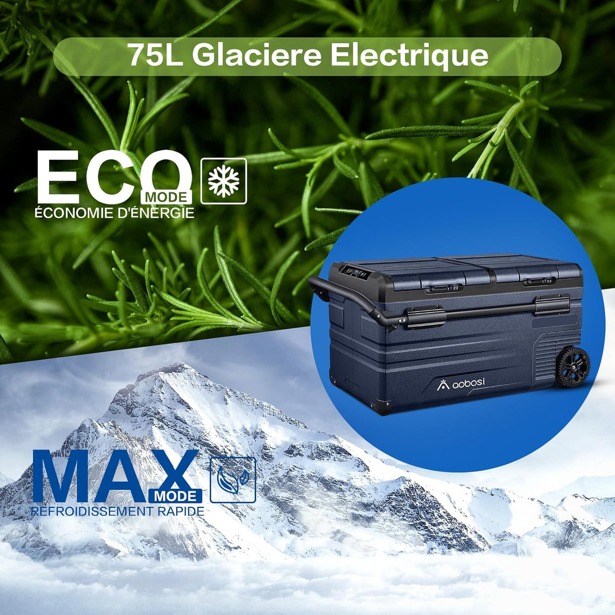 115L Dual Zone Electric Cooler, WiFi APP Compressor Cooler, 12V/24V and 100-240V Camping Fridge, -20 to 20, for Car, Truck, Boat, Camping, Caravan, Travel, Home