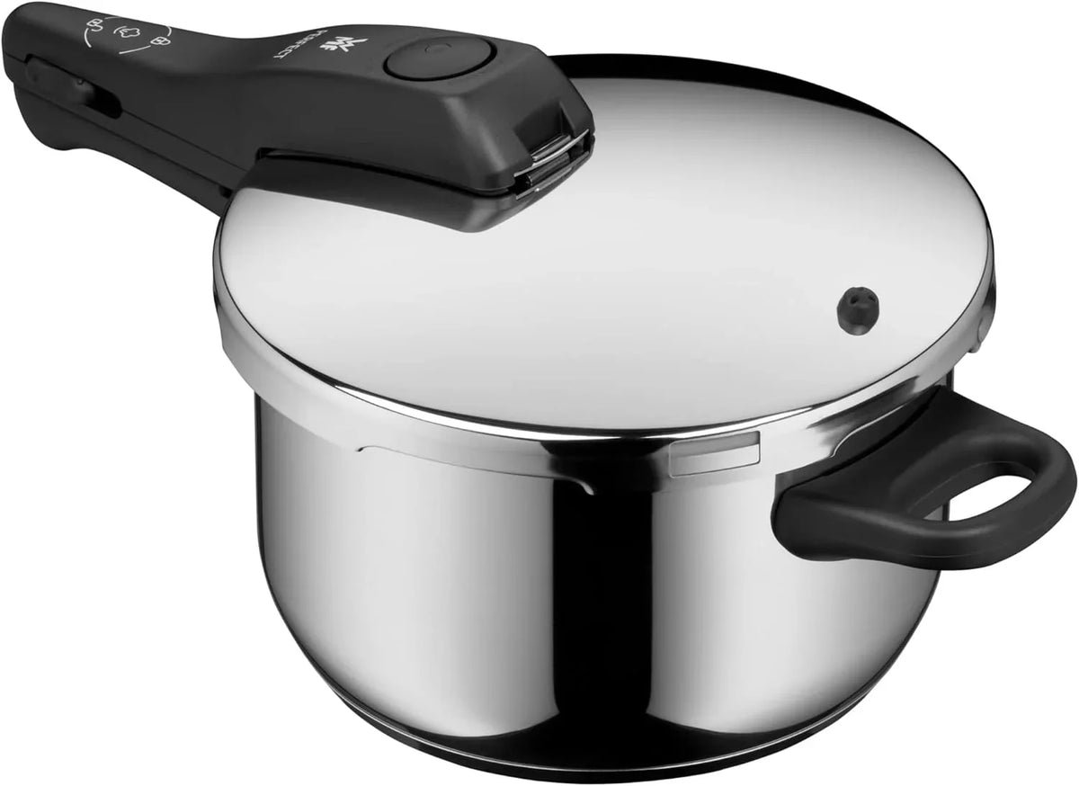WMF Perfect One Pot Schnellkochtopf Induktion Set 2-teilig, Dampfkochtopf 4,5l, 3l, gro?es Kochsignal, 2 Kochstufen, abnehmbarer Deckelgriff, für alle