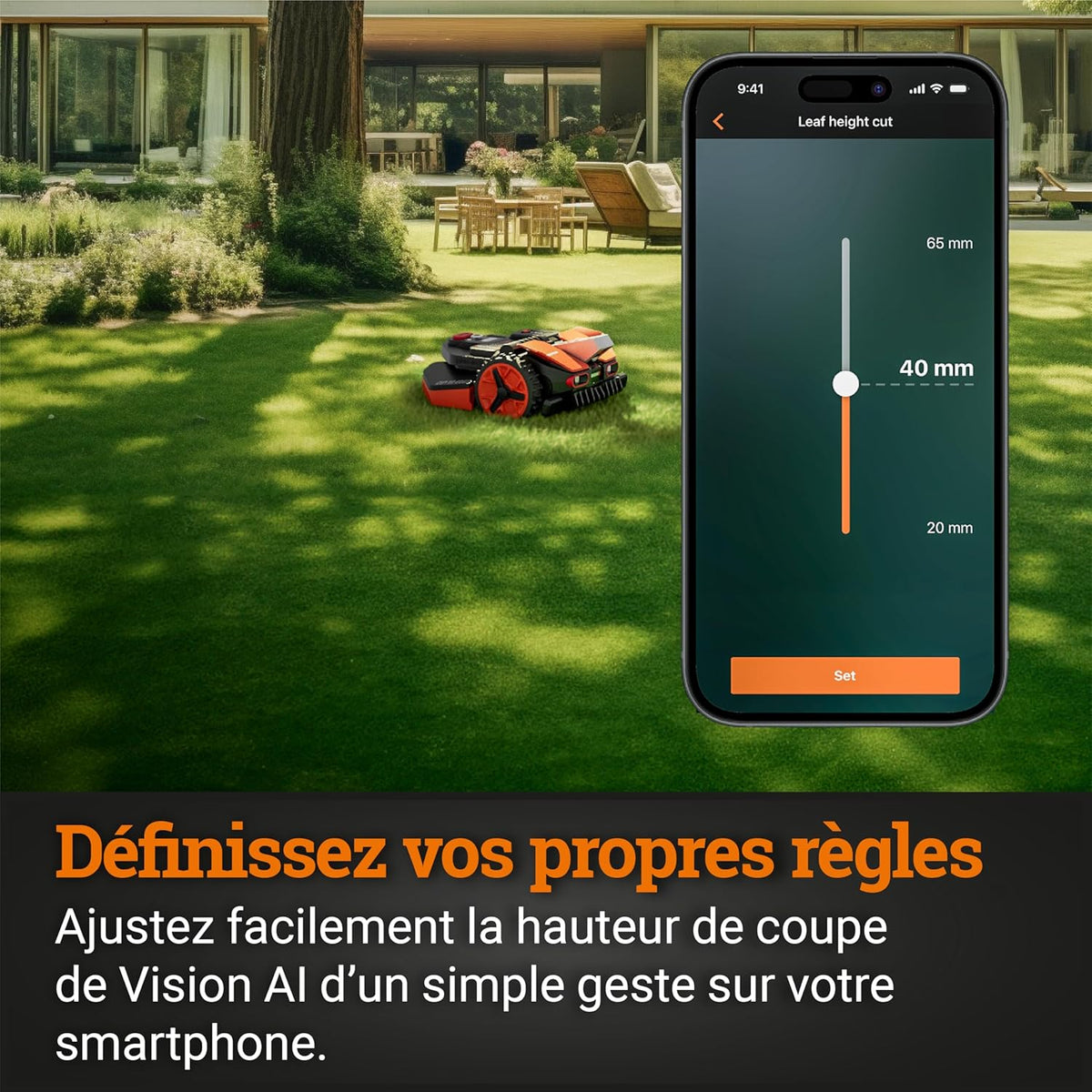 Landroid Plus WR167E Smart Connected Robotic Lawnmower, 700 m2 Max. 800 m2, Easy Installation, Configurable, 35% Slope, Rain Sensor, Cuts Close to Edges, Fast Mowing