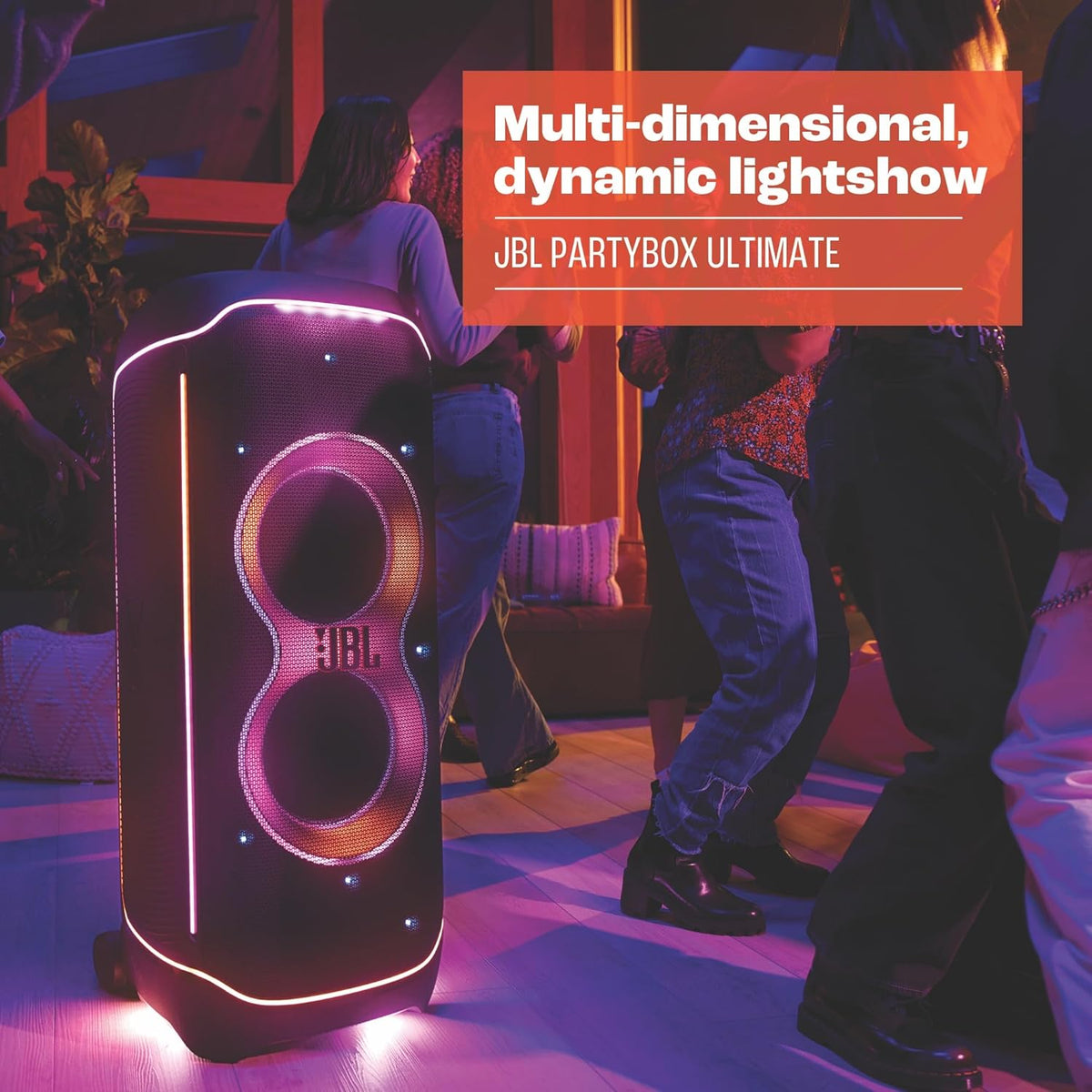 PartyBox Club 120, Portable party speaker, ergonomic folding handle, light show, 12-hour battery life, IPX4 splash-proof, black, European plug (Type C) -