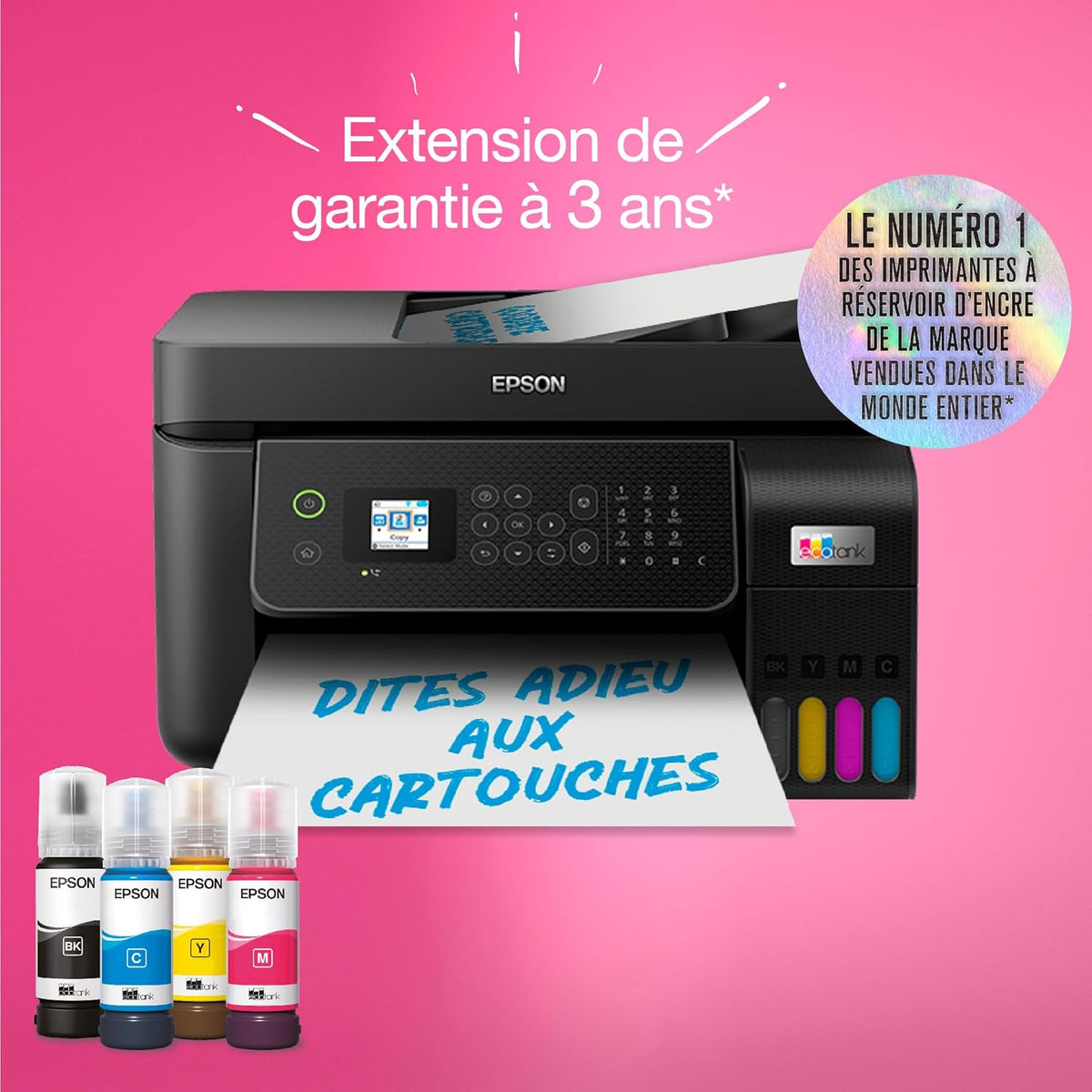A4 Wi-Fi EcoTank ET-4800 multifunction printer equipped with ink tanks, with up to 3 years' worth of ink included