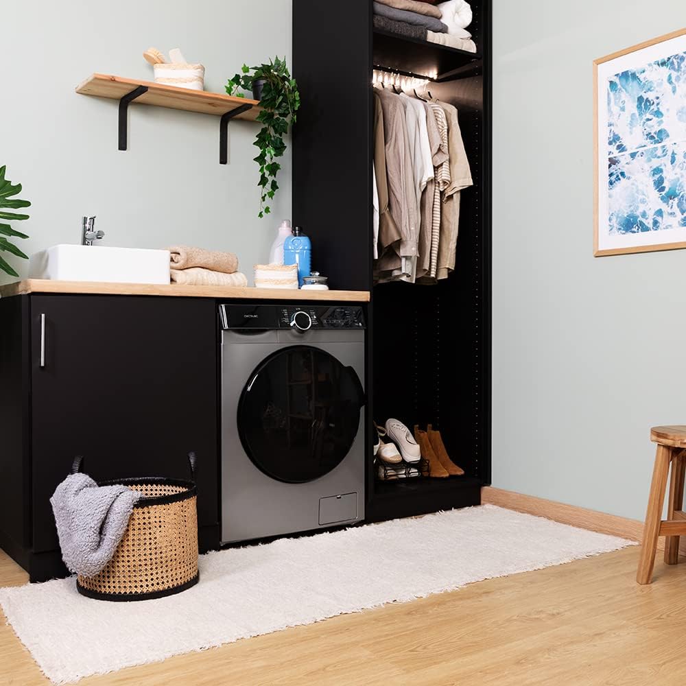 Cecotec Bolero DressCode 121000 Steel 12kg Front Loading Washing Machine. 1400 rpm max adjustable, 2000 W, WoolMark certified, Inverter Plus motor, 14 programs, Spa Care, delayed start.