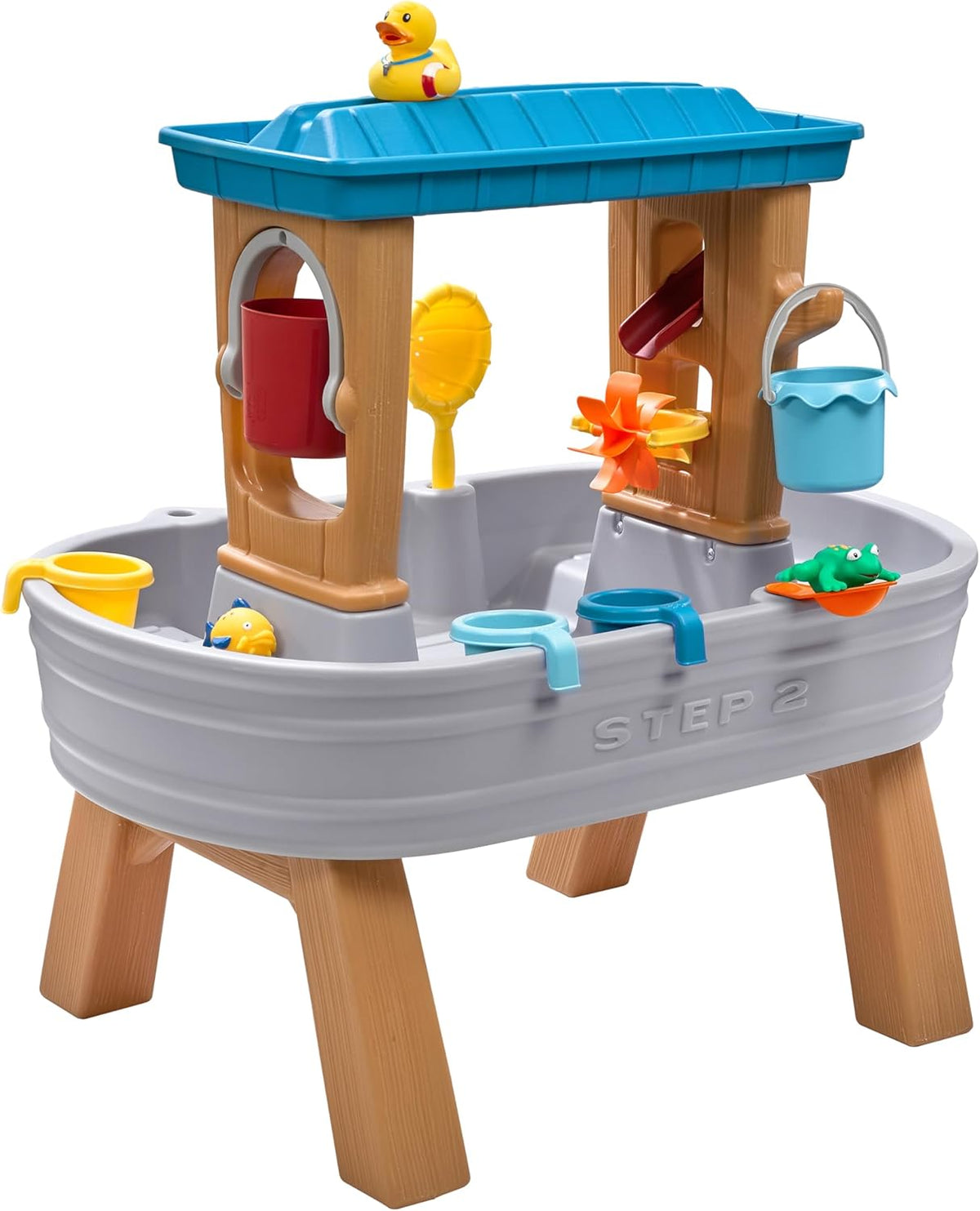 Rain Shower Splash Water Table with 13 Accessories - Blue & Green | Water Play Table | Garden Activity Table, Water Activity Table | Outdoor Water Table
