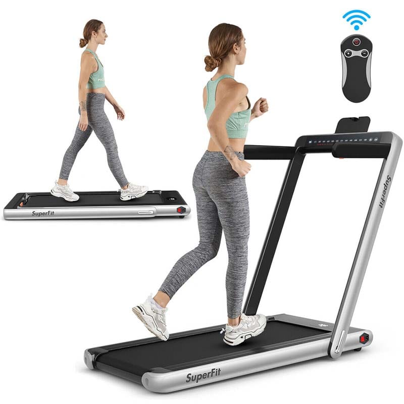 2-in-1 Folding Electric Treadmill, 2.25 HP, Under-Desk, with Dual Display and Smart App Control