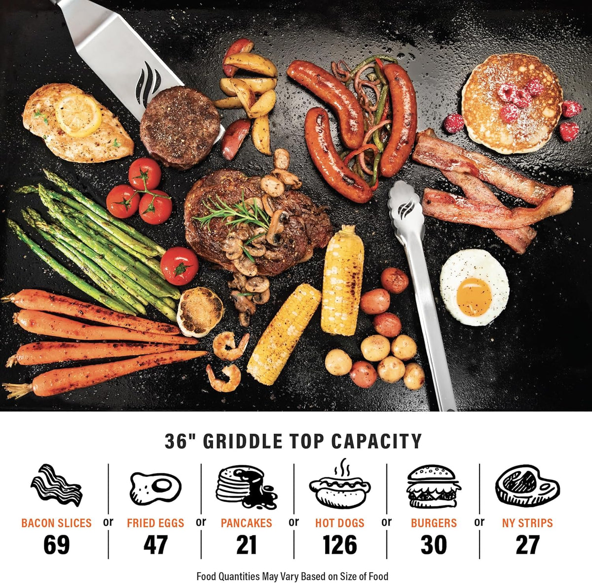 Iron-Forged 36" Omnivore Griddle – Premium Powder-Coated Steel with Reinforced Hood, Black Finish