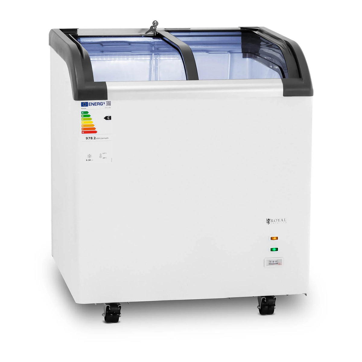 Large professional horizontal chest freezer (volume: 180 liters, refrigerant: R290, power: 180 watts, temperature range: -30 5Spend, materials: steel/aluminum) 14_0005274 -