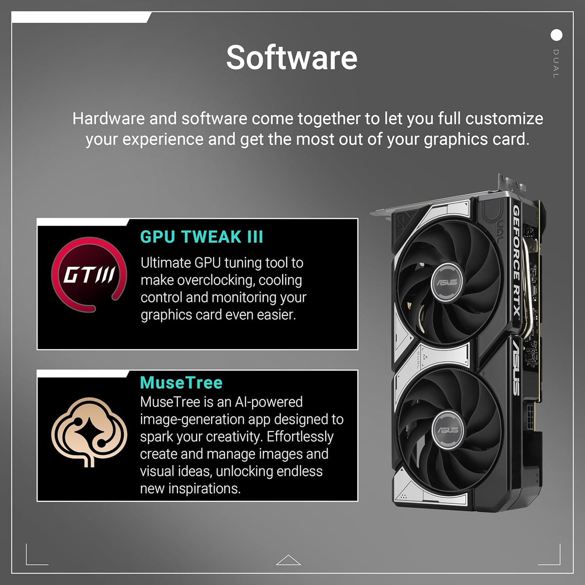 Asus Dual NVIDIA GeForce RTX 5060 Ti 16GB GDDR7 OC Edition   Graphics Card (PCIe 5.0 DLSS 4 HDMI 2.1b DisplayPort 2.1b 2.5-Slot Axial Fans 0dB Technology Dual BIOS)