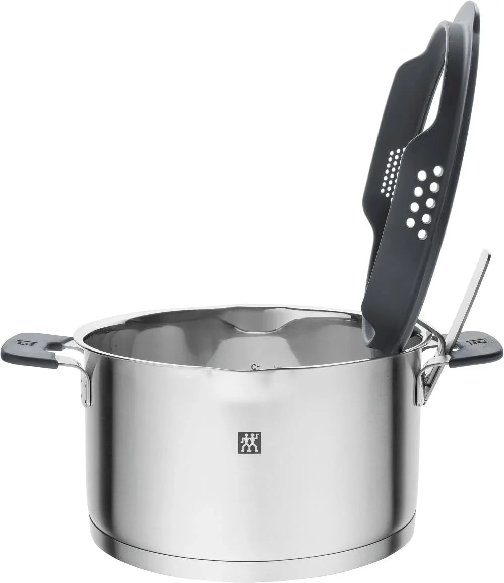 ZWILLING Simplify Kochtopf-Set 5-teilig, Mit Ausgie?funktion, Stay-Cool-Griffe, Induktionsgeeignet, Edelstahl, Silber