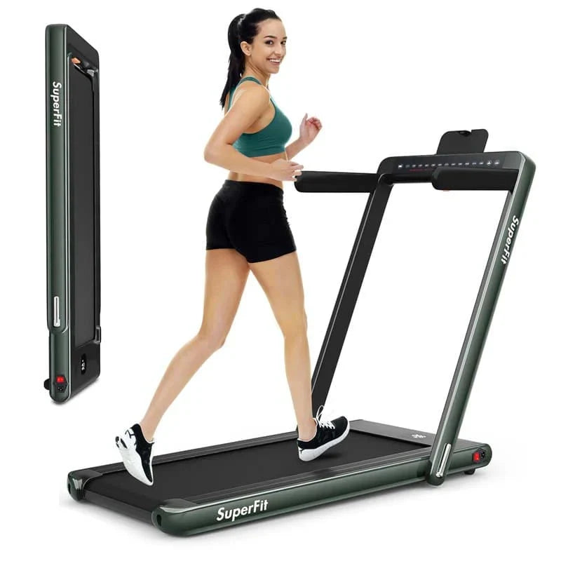 2-in-1 Folding Electric Treadmill, 2.25 HP, Under-Desk, with Dual Display and Smart App Control