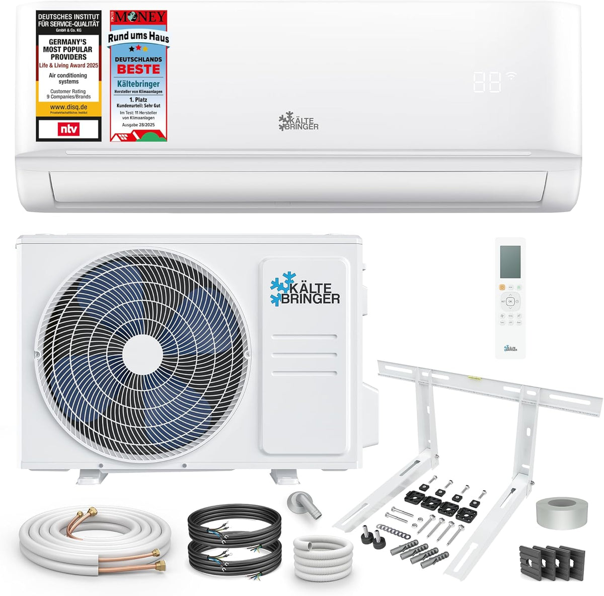 Kaltebringer Split Air Conditioner - 12000 BTU - 3.5 kW - With WiFi and App Heating Function - Very Quiet & Energy Efficient with Wall Mount - German Quality Brand