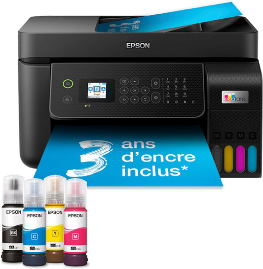 A4 Wi-Fi EcoTank ET-4800 multifunction printer equipped with ink tanks, with up to 3 years' worth of ink included