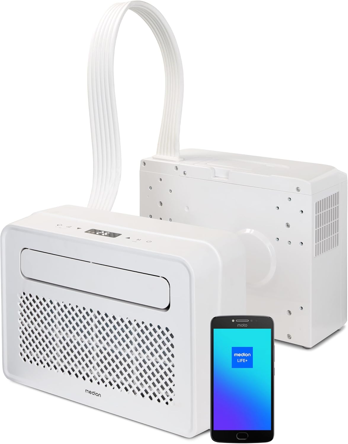 Smart Split Air Conditioner P502 (5000 BTU, 3-in-1, Cooling, Dehumidifying, Ventilating, for caravan, motorhome, window seal kit, sleep mode, Wifi control, Screen, MD 37735) -