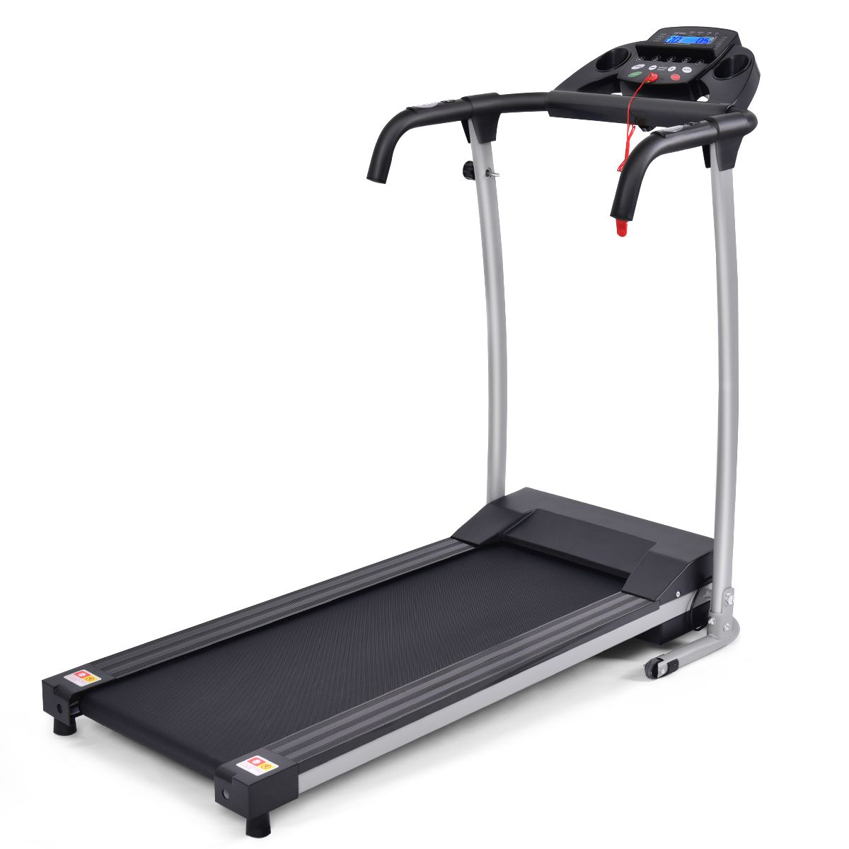 Foldable Electric Treadmill with Screen and Heart Rate Monitor with Speed from 1 to 10 km/h and 12 Programs - Black
