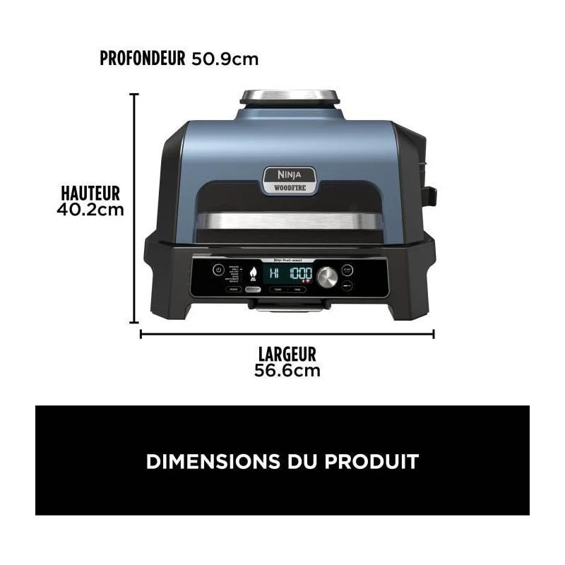 Electric barbecue with smoker and temperature probe - Woodfire Pro Connect XL - OG901EU - Woodfire pellets -