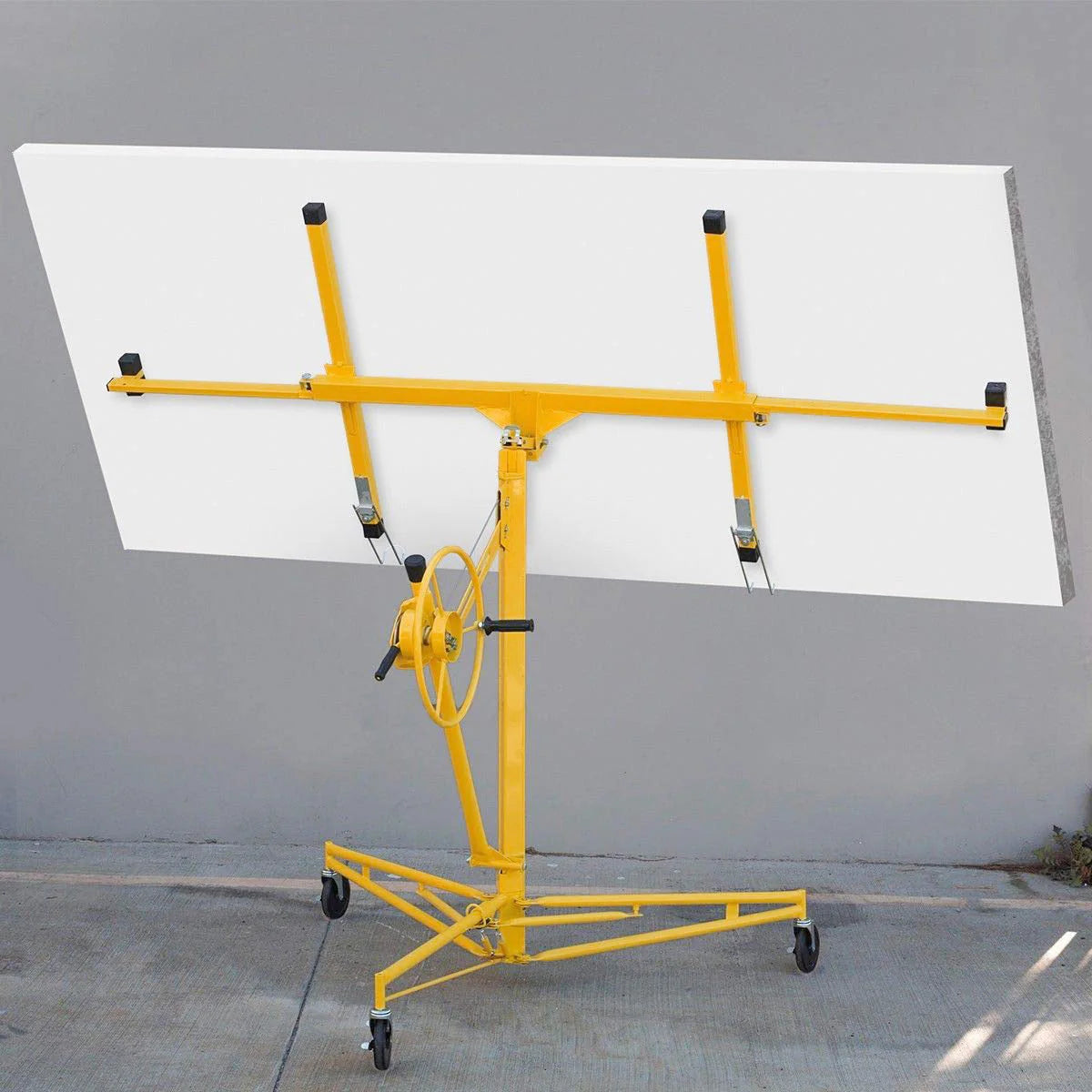 Stark USA 65044 65044 Drywall Lift 11' Yellow Rolling Sheetrock Panel Hoist Jack